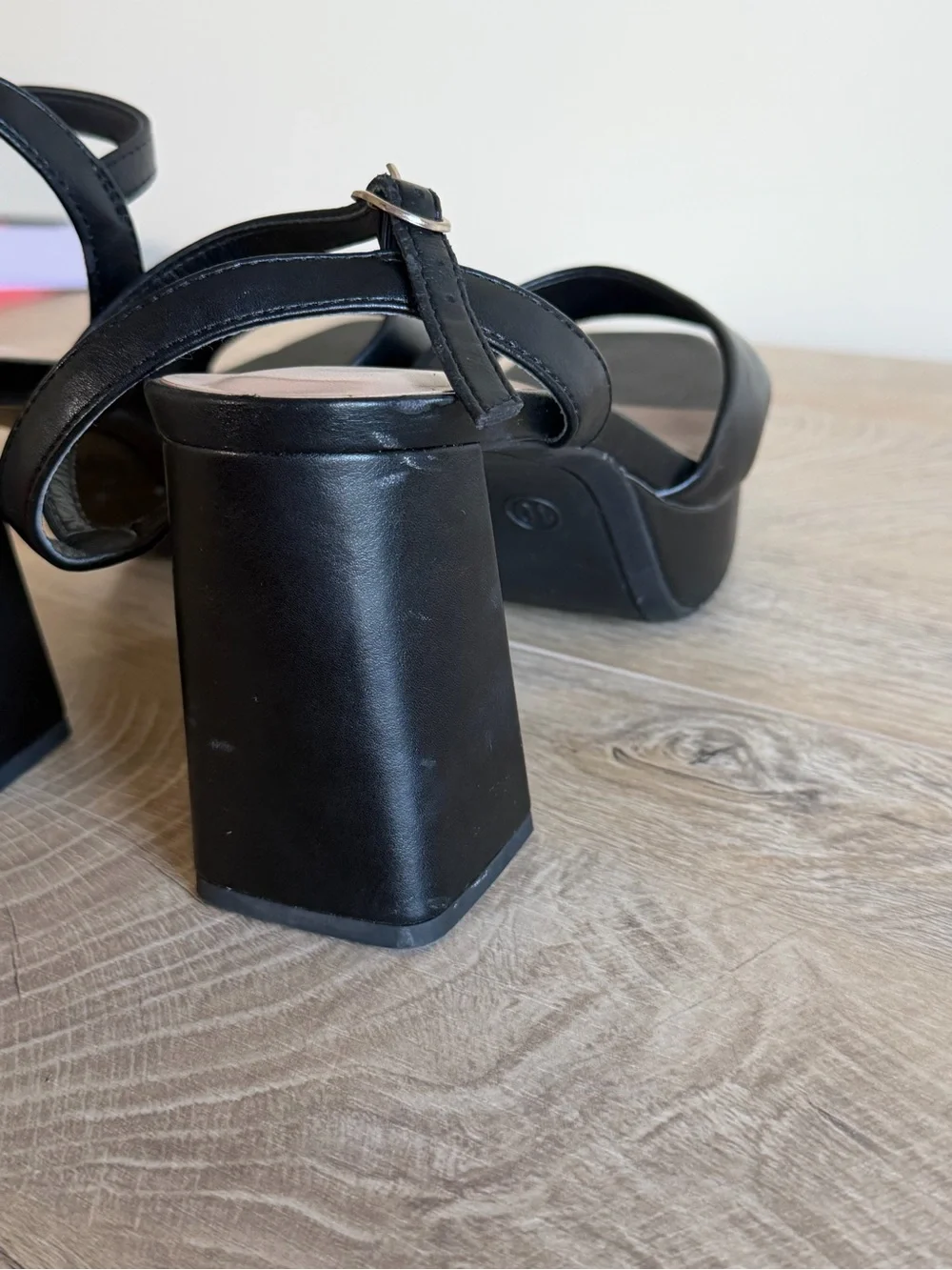 a new day Black Platform Ankle-Strap Sandals